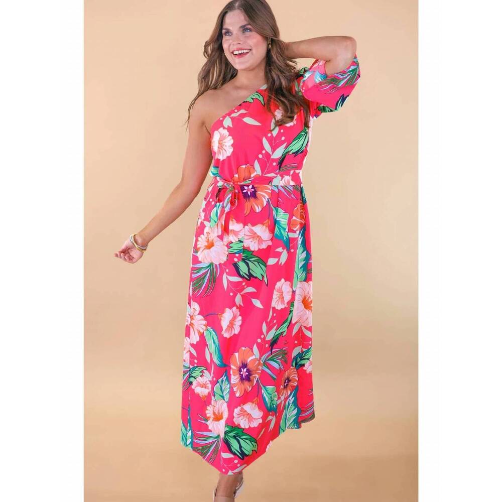 NEW JESS LEA party in paradise dress in pink multi